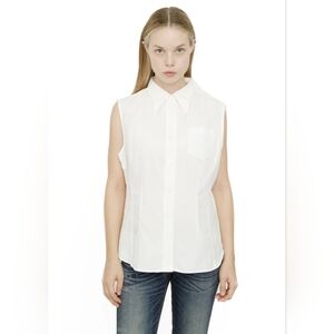 Dries Van Noten Sleeveless Silk Button-Down Blouse Size EU 38/US Small